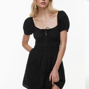 Aritzia Black Puff Sleeve Mini Dress